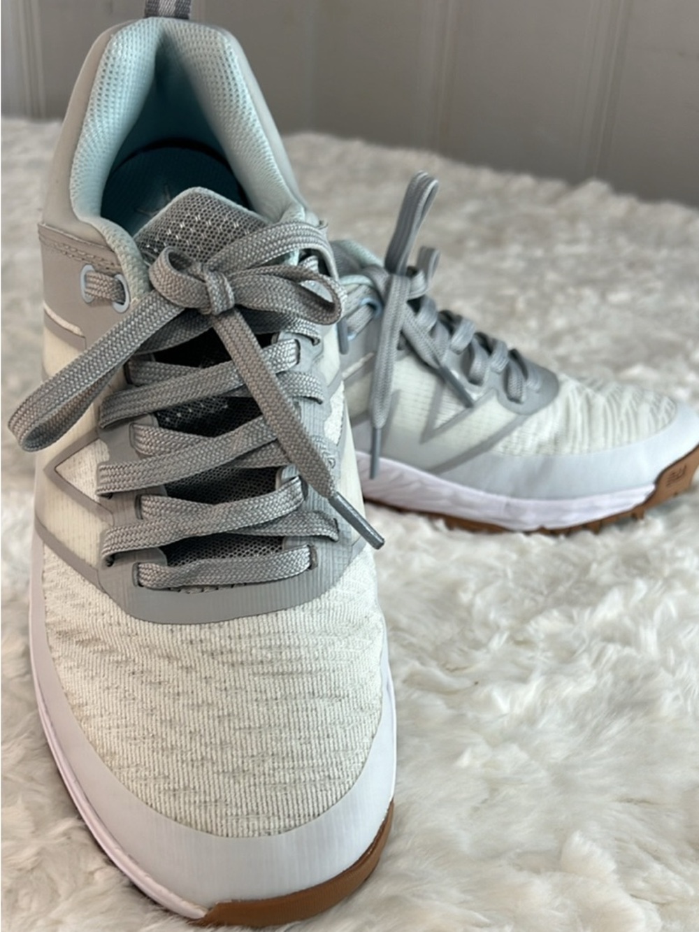 New Balance Golf fresh foam Gray and White baby blue Athletic Sneakers